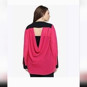 Torrid 4 Colorblock Drape Rear Tunic Top 4X Sheery Modern #11